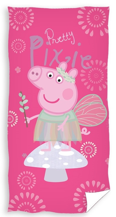 Dziecięcy ręcznik różowy ze świnką wróżką