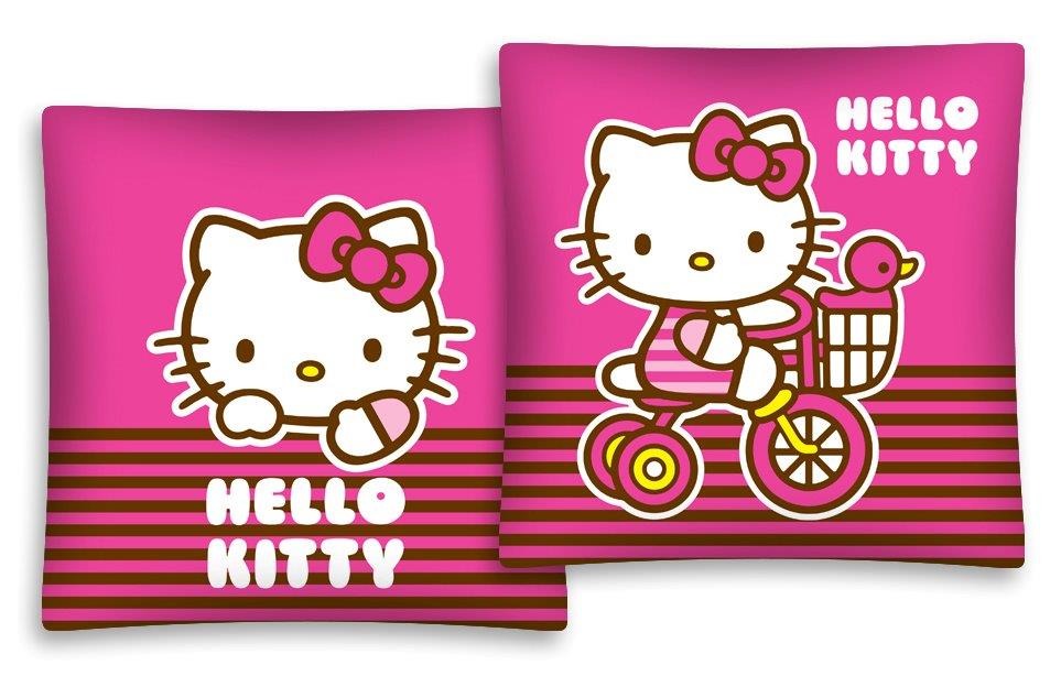 Hello Kity na rowerze poszewki na poduszki różowe dekoracyjne
