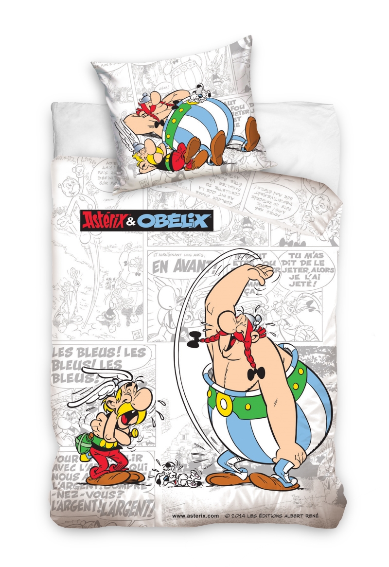 Asterix i Obelix biała pościel dla dzieci do pokoju