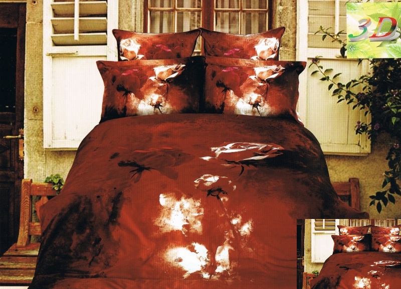 Pościel bawełniana w kolorze brązowym na łóżko