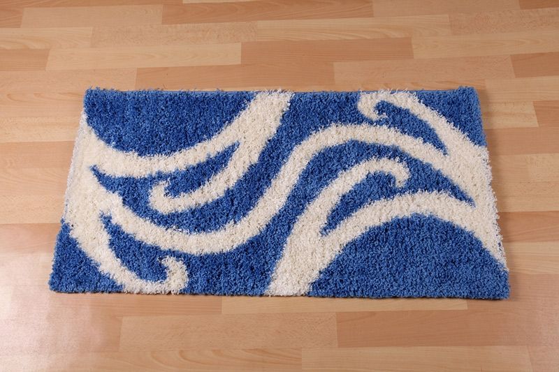 160x220 modne niebieskie dywany na podłogę do sypialni z ozdobnymi paskami
