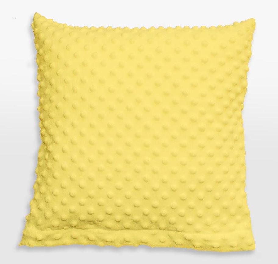 Żółta pluszowa poszewka minky na poduszkę