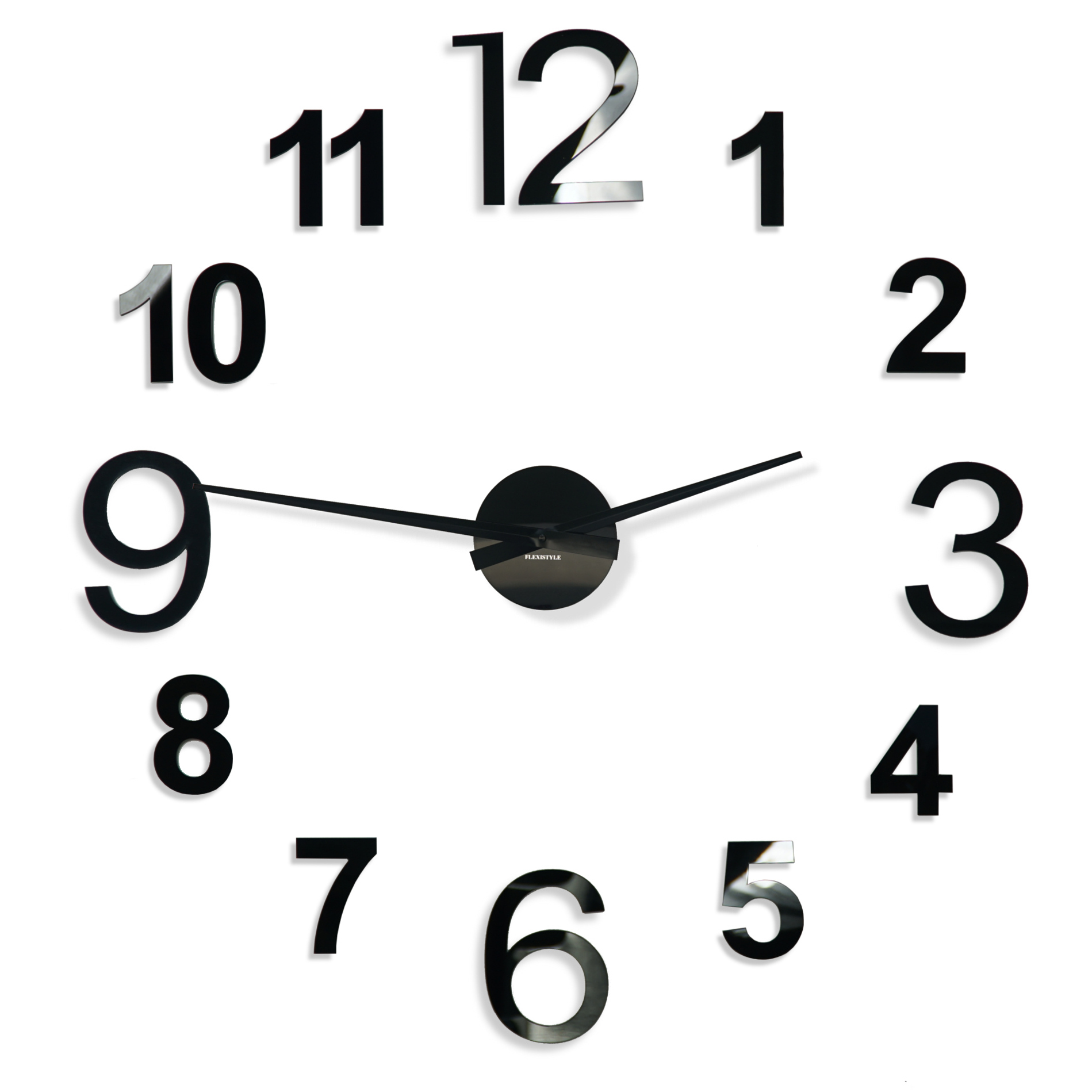 Dekoracyjny zegar ścienny w kolorze czarnym