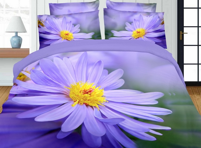 Elegancka fioletowa pościel z mikrowłókna na łóżko do sypialni