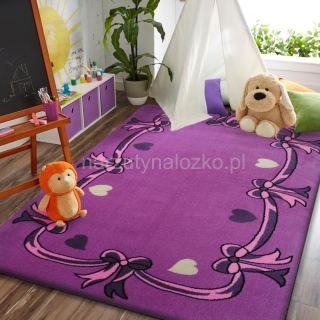 Nowoczesne dywany fioletowe w ozdobne kokardki