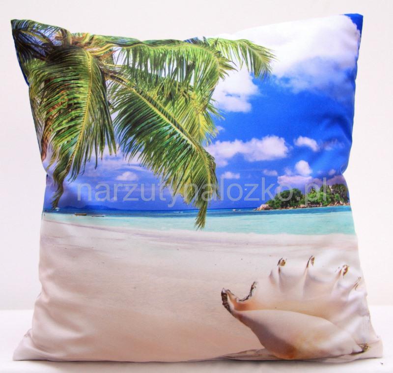 Plaża morze palmy 3D poszewki na poduszki niebieskie