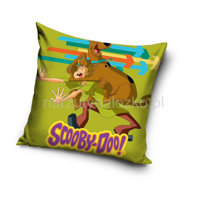 Nowoczesne poduszki dla dziecka zielone z uciekającym Scooby Doo i Kudłatym