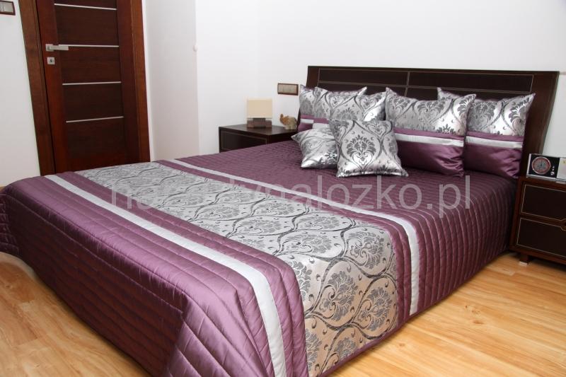 Pikowane narzuty na małe i duże łóżka koloru srebno fioletowego