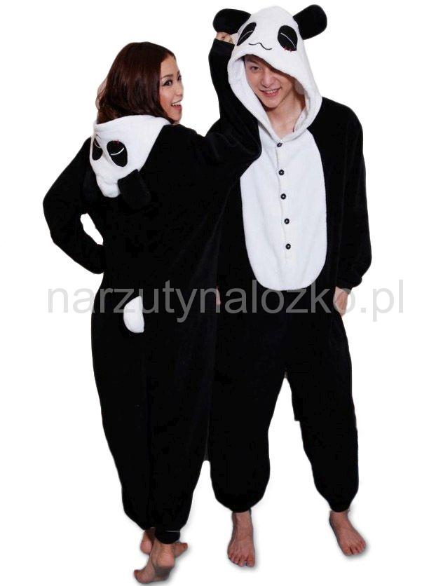 Czarna ciepła piżama kombinezonowa kigurumi kigu damskie i męskie kung-fu panda