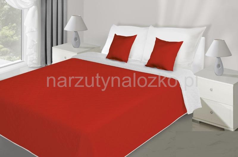 Dwustronne pluszowe modne narzuty na łóżko do sypialni czerwono białe