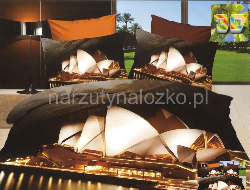 Pościel na łóżko w kolorze brązowym z operą w Sydney 