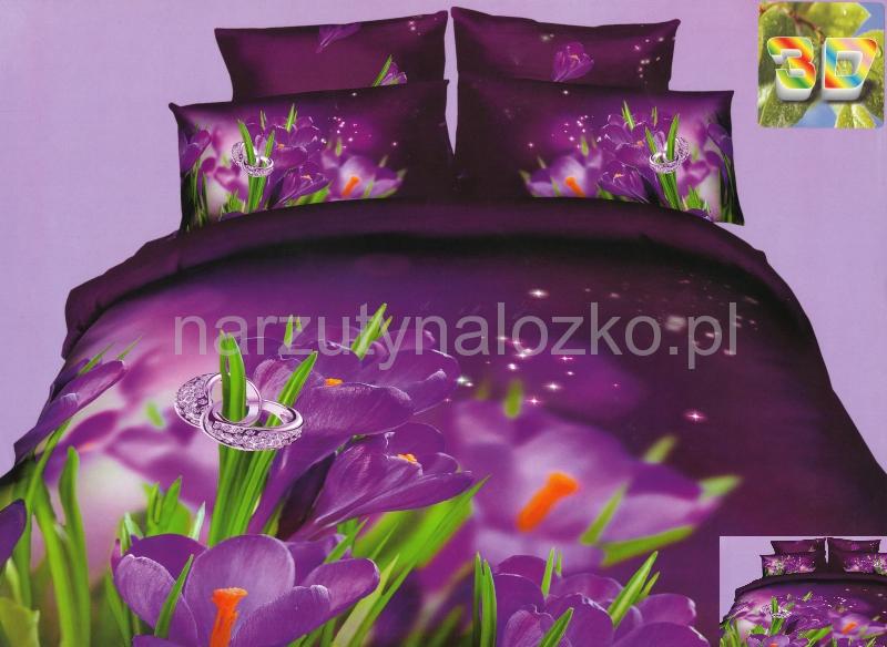 Pościele w kolorze fioletowym z bawełny z dwiema obrączkami