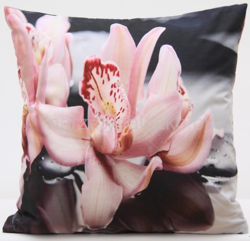 Różowy kwiat 3D poszewki na poduszkę szare