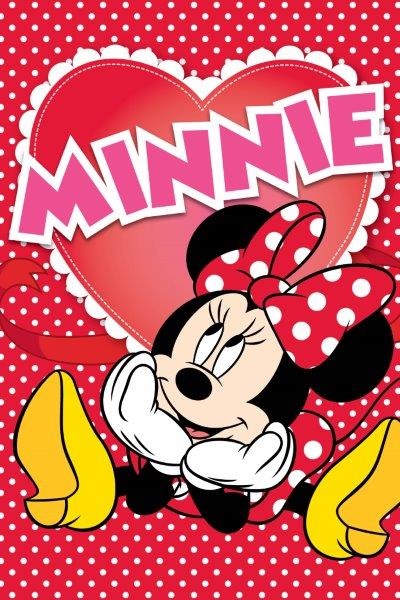 Białe kropeczki Minnie dziecięcy ręcznik czerwony