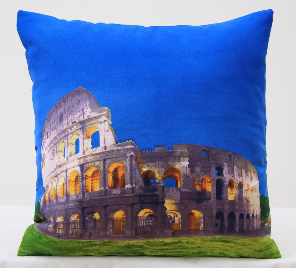 Niebieska poszewka 40x40 z Koloseum