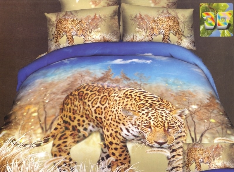 Pościel na łóżko w kolorze beżowym z gepardem