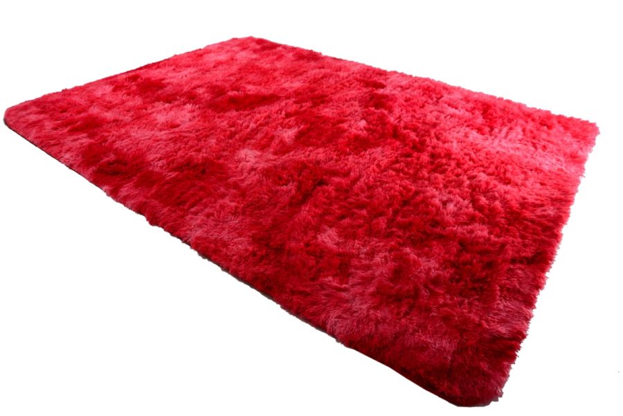 Pluszowy śliczny dywan ombre w kolorze ciemnoróżowym