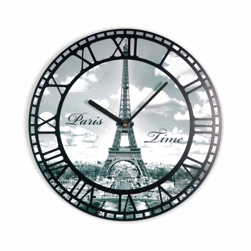 Zegar na ścianę z Paryżem w stylu vintage