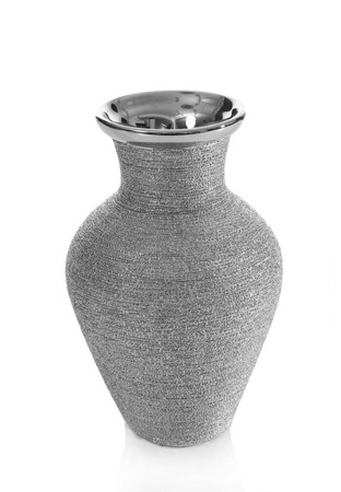 Nowoczesny wazon w kolorze srebrnym