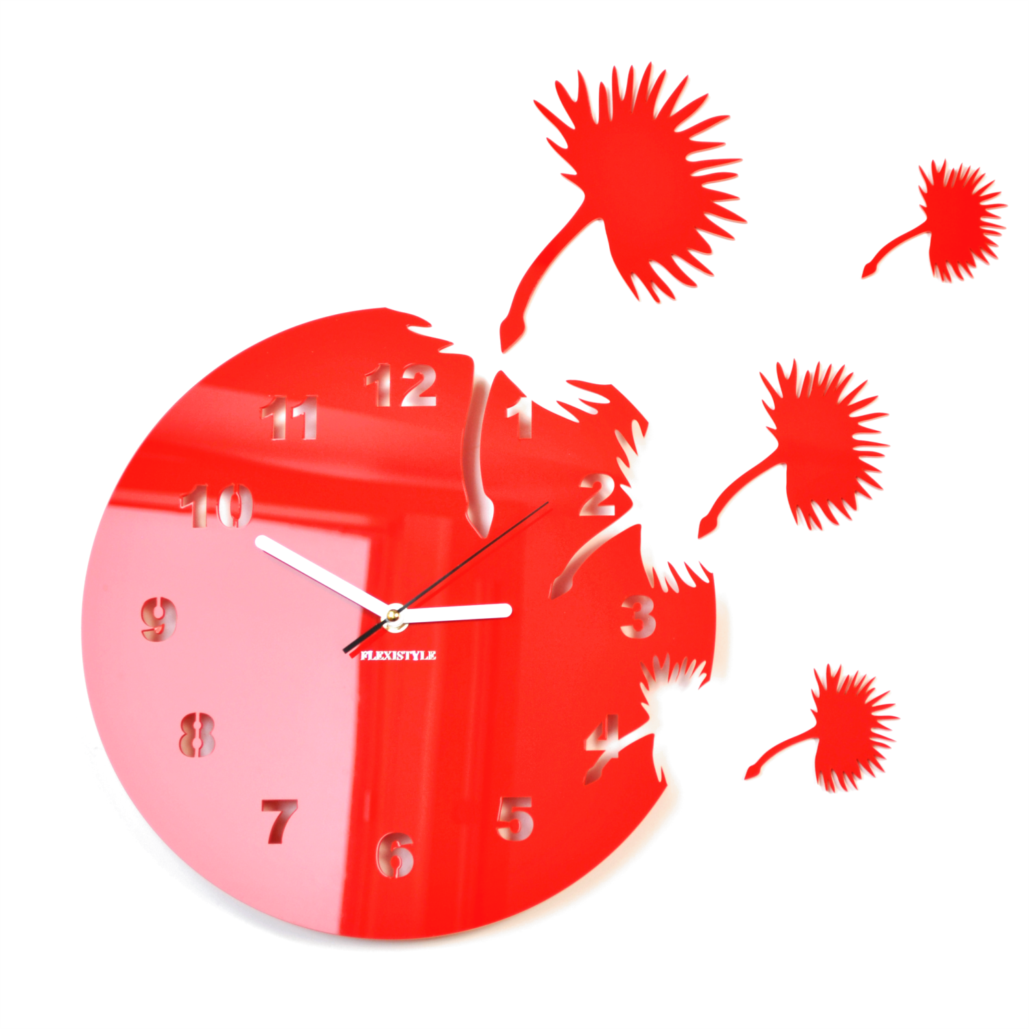 Zegar ścienny do salonu w kolorze czerwonym