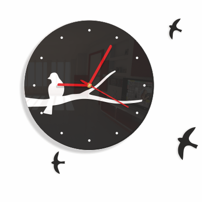 Klasyczny zegar na ścianę z ptaszkiem