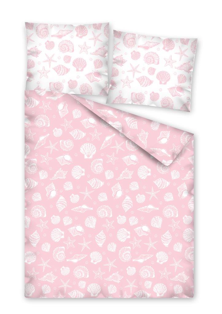Różowa bawełniana pościel dziewczęca we wzory 160x200 na łóżko do pokoju 