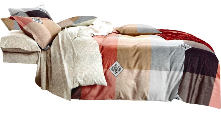 Klasyczna beżowa dwustronna pościel na łóżko do sypialni w stylu vintage 160x200
