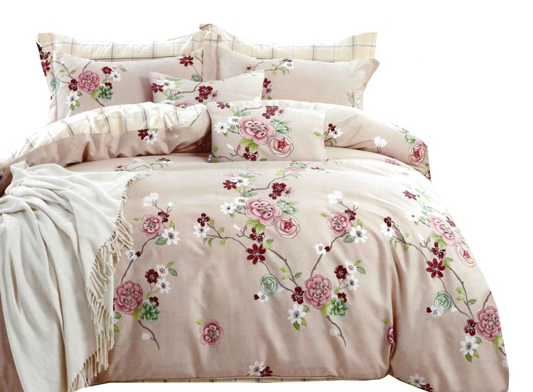 Bawełniana pościel 160x200 na łóżko do sypialni z motywem kwiatowym