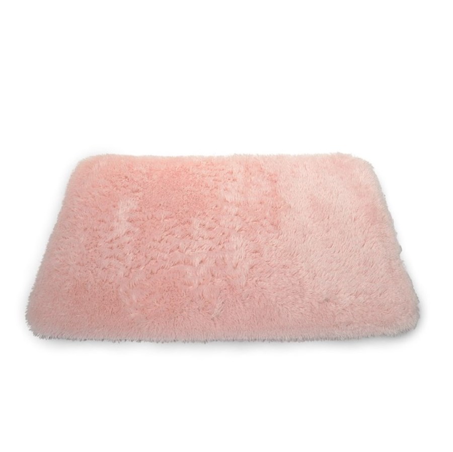 Pluszowy dywanik do łazienki w kolorze różowym 50x70