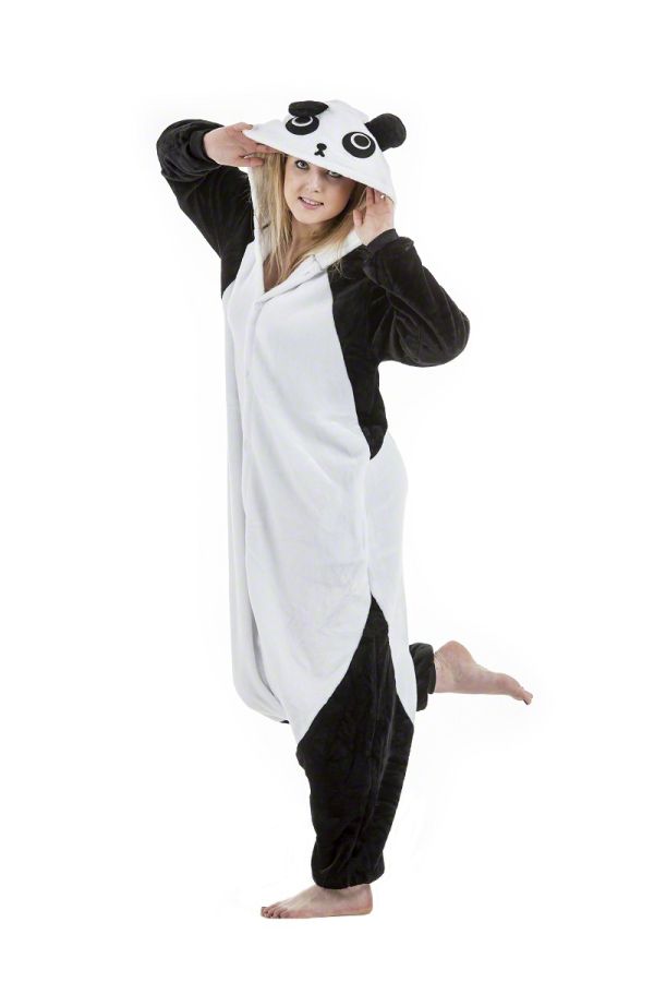 Kigurumi kigu kung-fu panda koloru białego kombinezon piżamowy