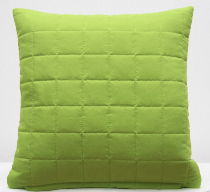 Dekoracyjna pikowana poszewka na poduszkę w kolorze zielonym