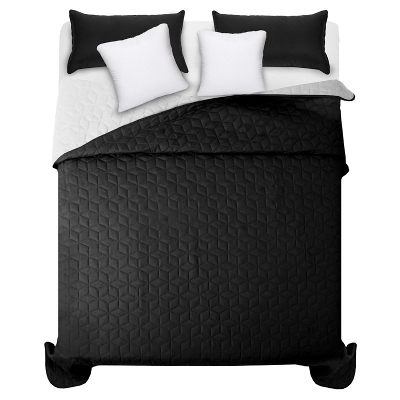 Modne czarne żakardowe narzuty na łóżko do sypialni 200x220