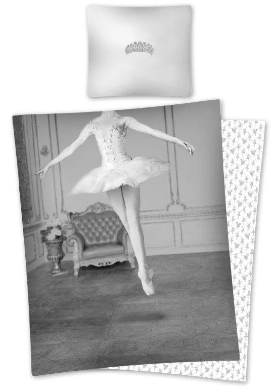 Nowoczesna pościel szara z tańczącą baletnicą