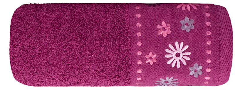 Bordowy nowoczesny 70x140 ręcznik w kolorze bordowym
