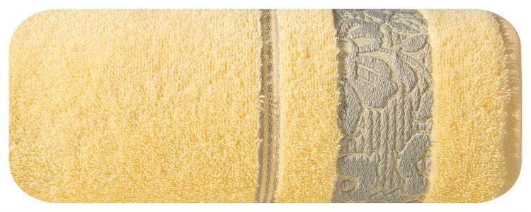 Żółty jednolity ręcznik kąpielowy bawełniany