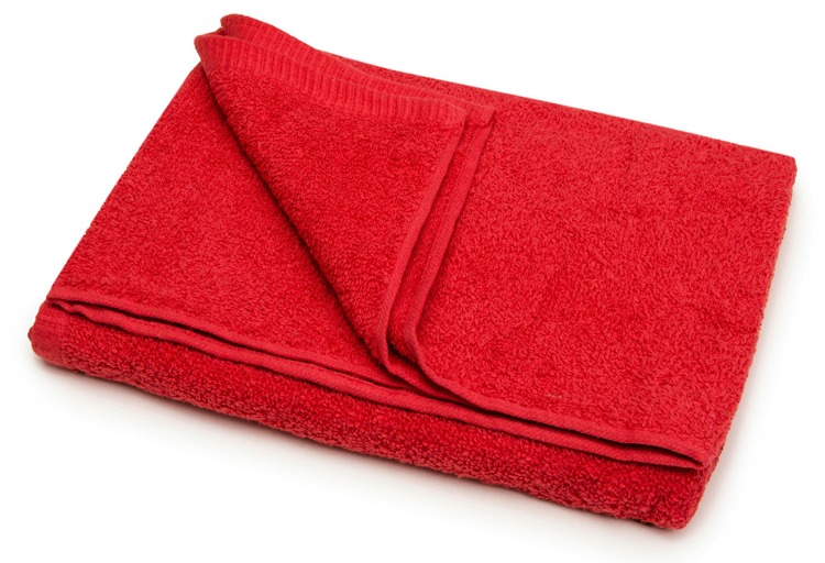 Gładki czerwony frotte ręcznik 50x100