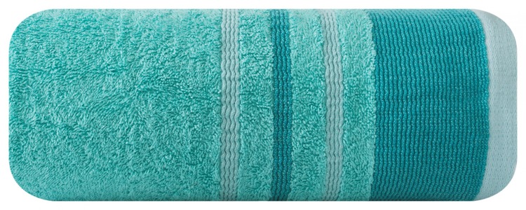 Mały miętowy ręcznik kąpielowy 30x50 w paski