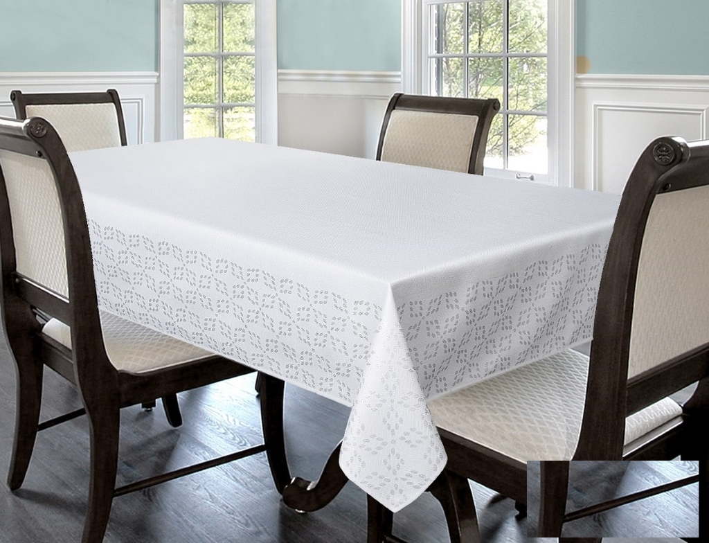 Biały dekoracyjny obrus na stół do salonu 140x180
