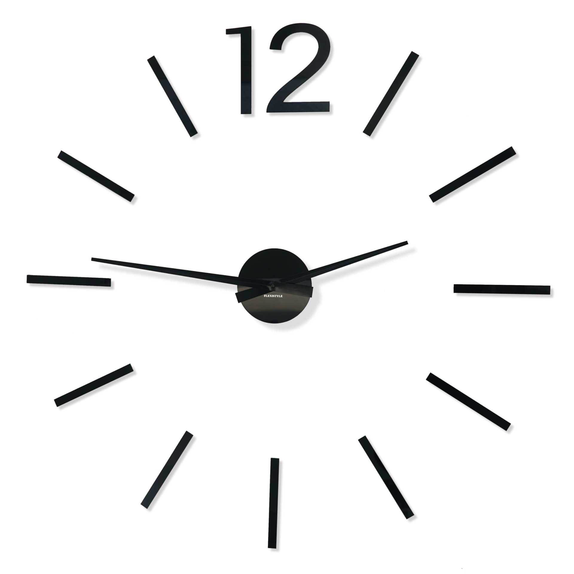 Stylowy zegar ścienny czarny z kreskami