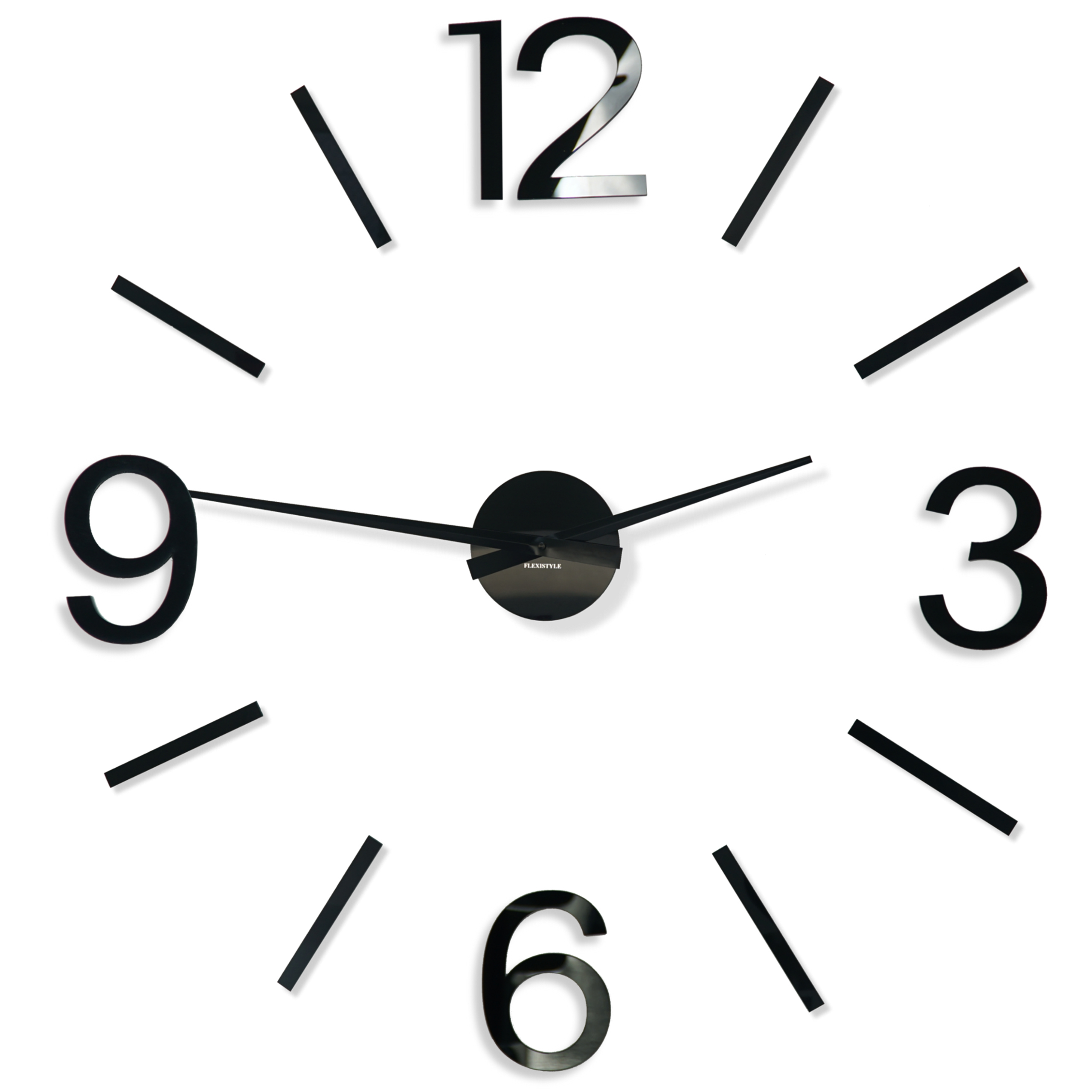 Klasyczny zegar czarny na ścianę do salonu