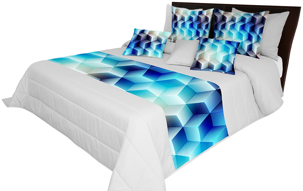 Narzuty na łóżko we wzory geometryczne
