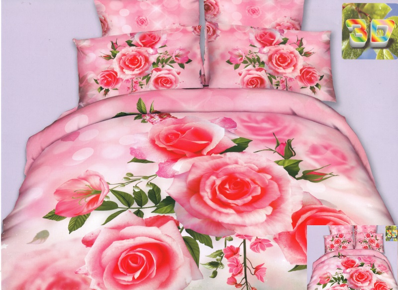 Różowe róże modna pościel jasnoróżowa z mikrowłókna