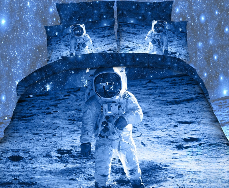 Ciemnoniebieska pościel z kosmonautą