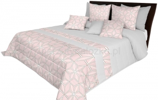 Narzuta na łóżko w kolorze różowym we wzory