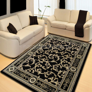 Czarne dywany nowoczesne w ozdobne wzory