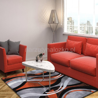 Tanie dywany do salonu w kolorze szaro pomarańczowym