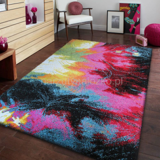 Kolorowy dywan nowoczesny do pokoju młodzieżowego