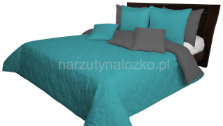 200x220 turkusowa narzuta na łóżko do sypialni z ozdobnym pikowaniem