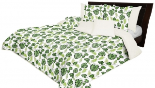 Narzuty na łóżko 200x220 w zielone ozdobne liście