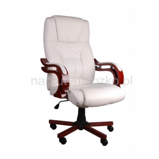 Biały fotel do kancelarii z opcją masażu